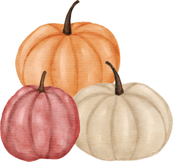 Watercolor autumn pumpkin